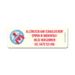 Allergie naamstickers – 2 x 6 cm